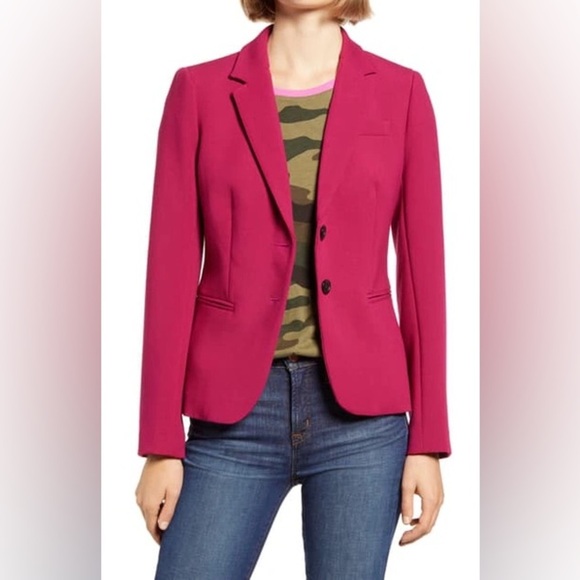 J. Crew Schoolboy Stretch Crepe Blazer in Dark Berry Pink size 2 - Picture 1 of 8